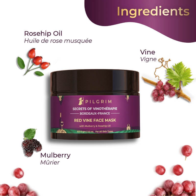 Red Vine Face Mask For Men - Pilgrim India