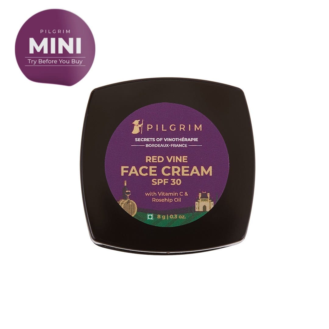 Mini - Red Vine Face Cream SPF 30 with Vitamin C & Rosehip Oil (PA+++) - Pilgrim India