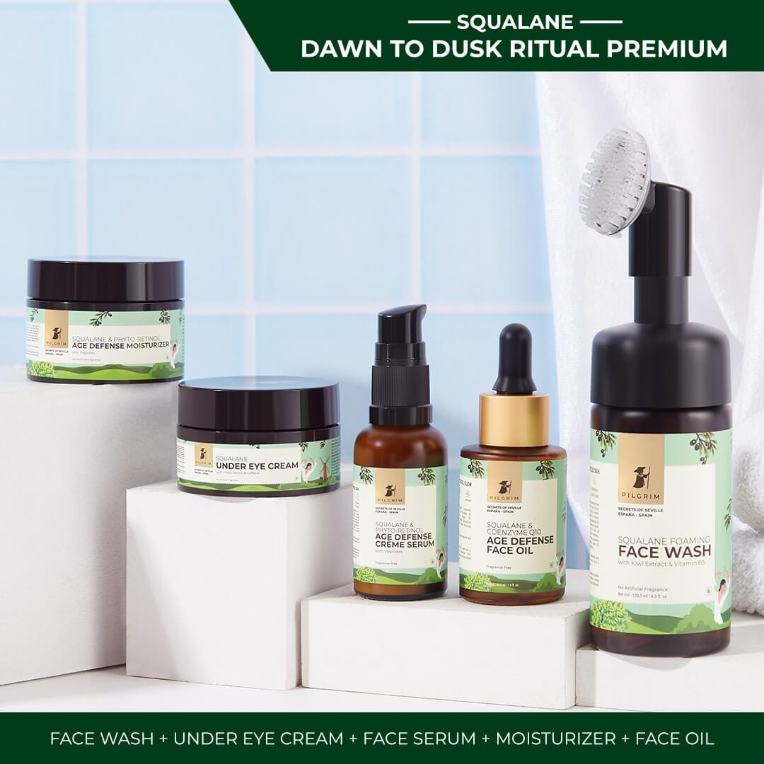 Squalane Dawn to Dusk Ritual Premium for Age Defense - Pilgrim India